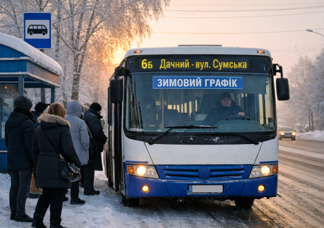 Автобус № 6б Дачний – вул. Сумська перейшов на зимовий графік