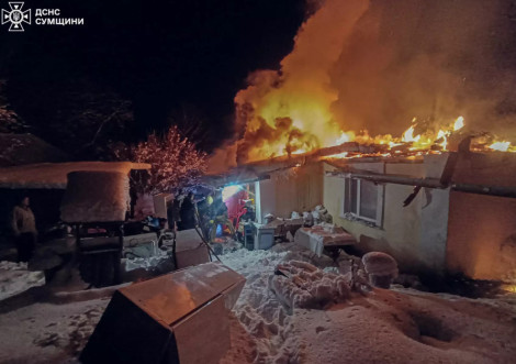 В Охтирці під час пожежі в будинку постраждав чоловік